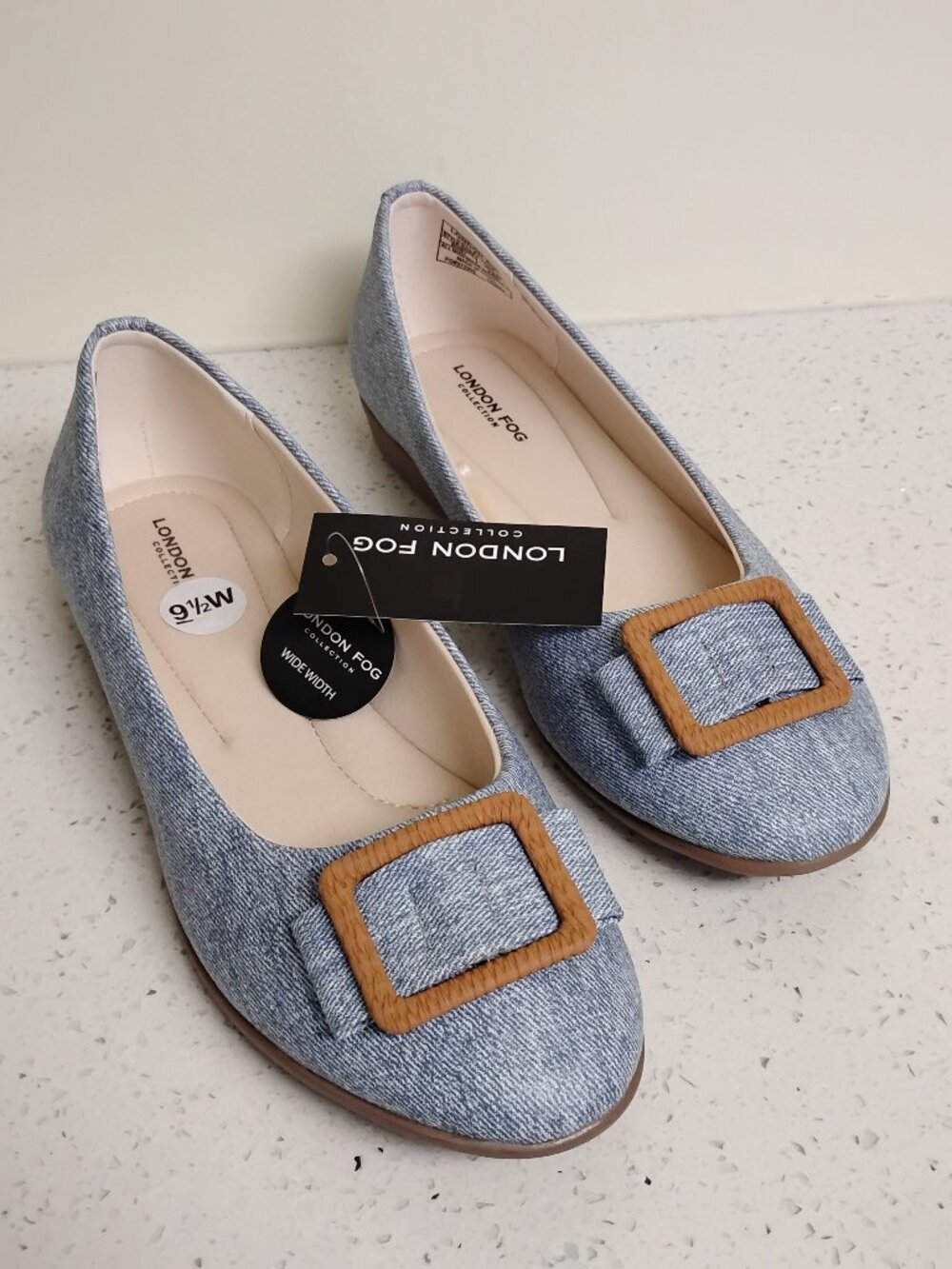 NWT London Fog Flats size 9.5 W light blue